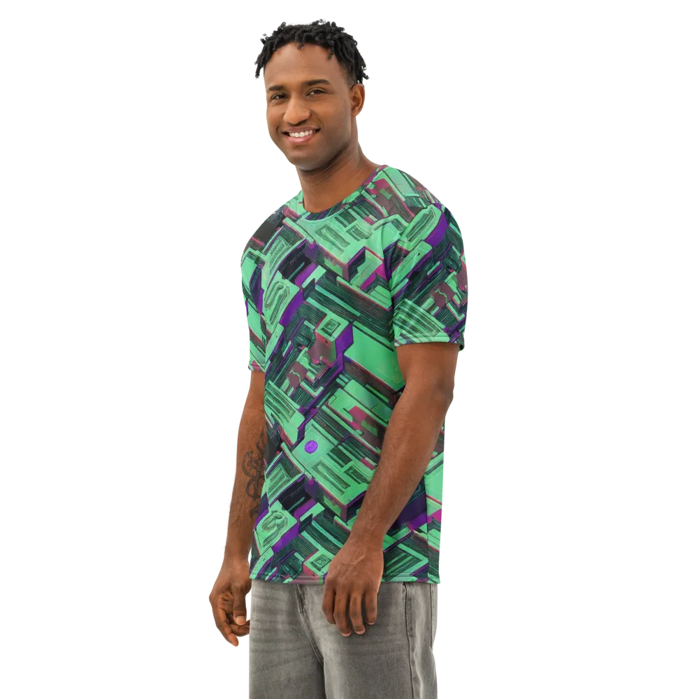 Prismatic Press on Men's Cotton Crew Neck T-Shirt — Left Front