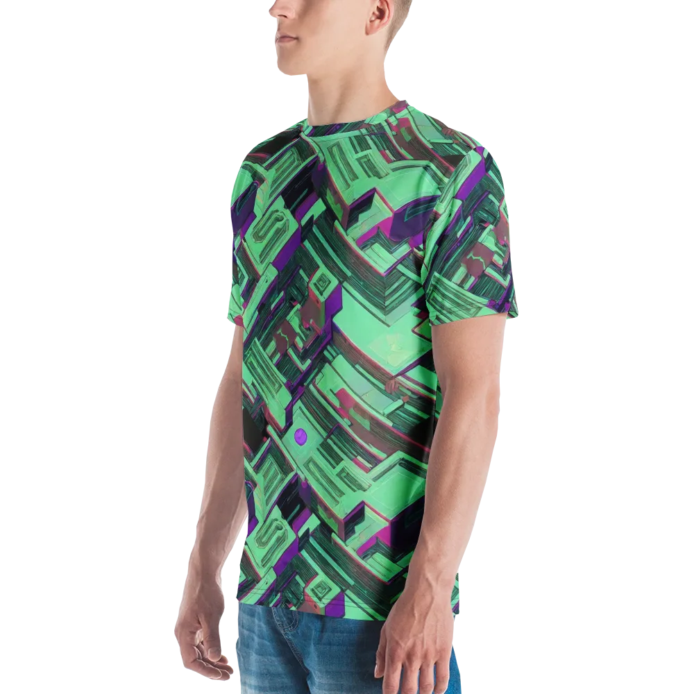 Prismatic Press on Men's Crew Neck T-Shirt — Left