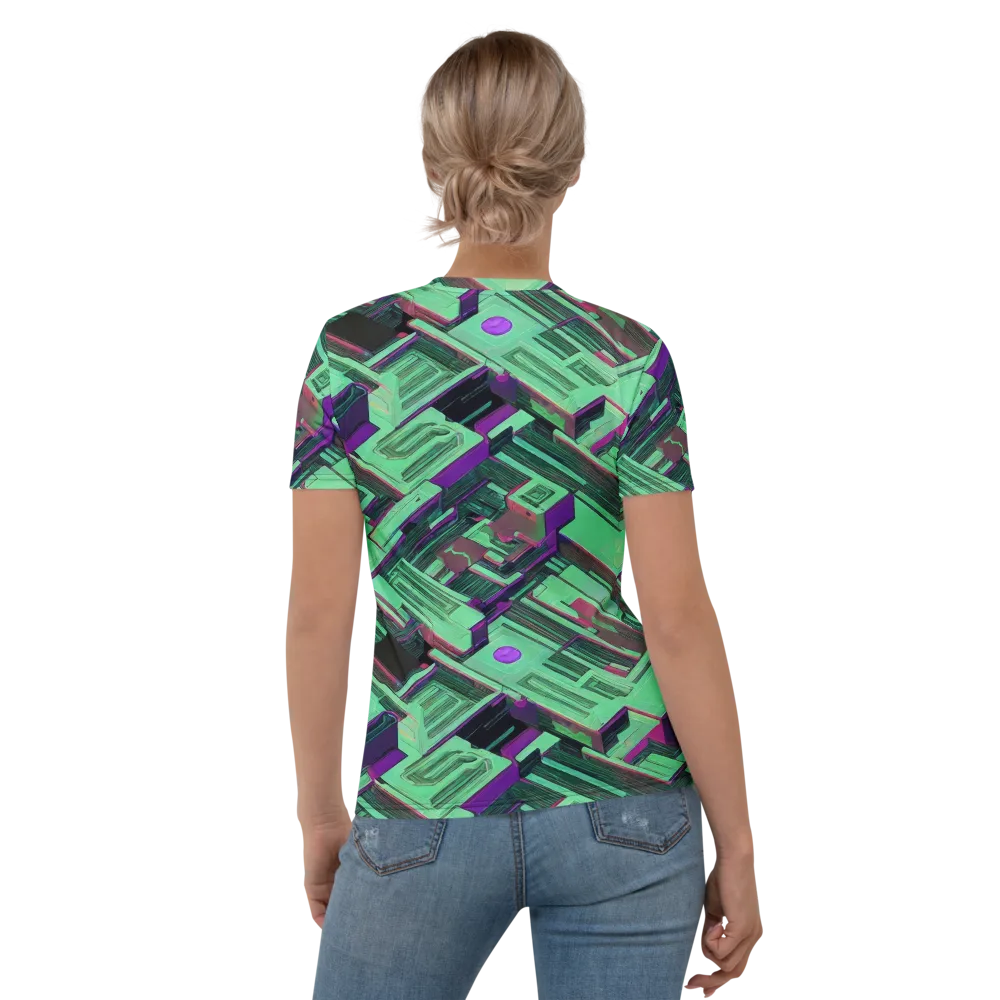 Prismatic Press on Women's Crew Neck T-Shirt — Back