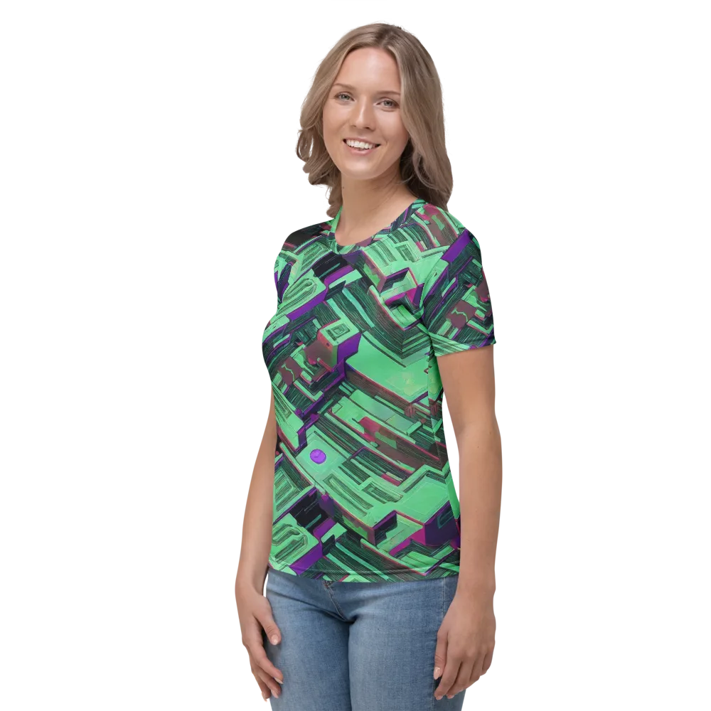 Prismatic Press on Women's Crew Neck T-Shirt — Left
