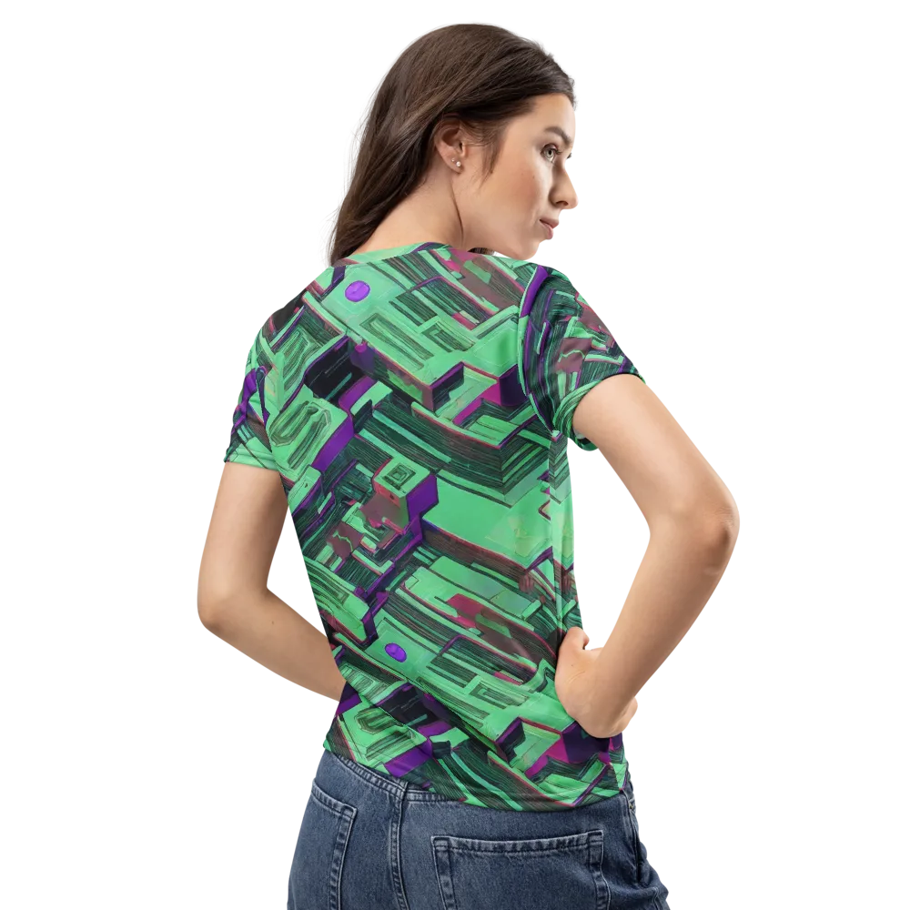 Prismatic Press on Women's Crew Neck T-Shirt — Back