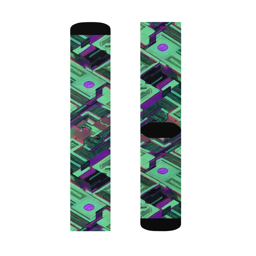 Prismatic Press on Socks — Right Sock