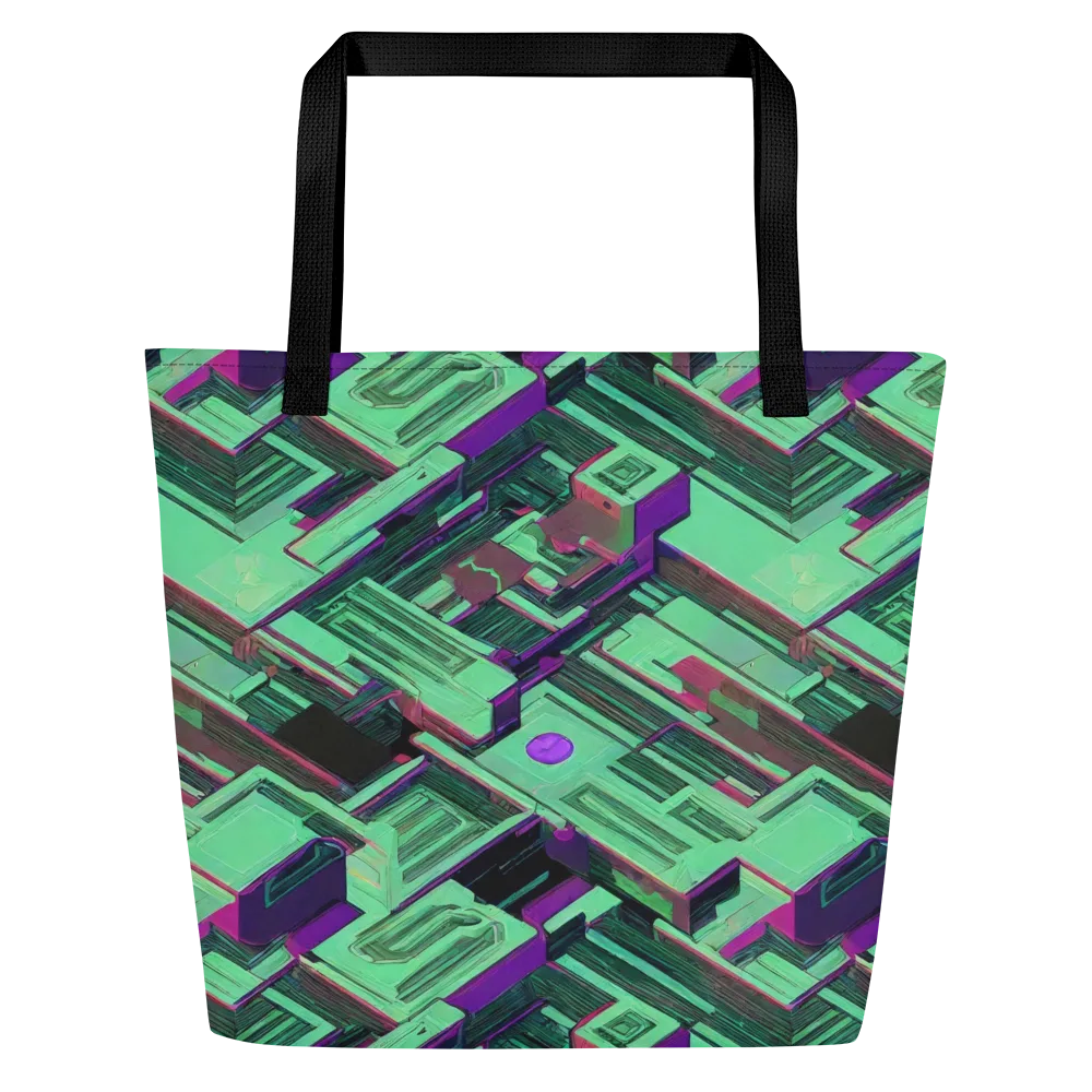 Prismatic Press on Large Tote Bag W/ Pocket — Front