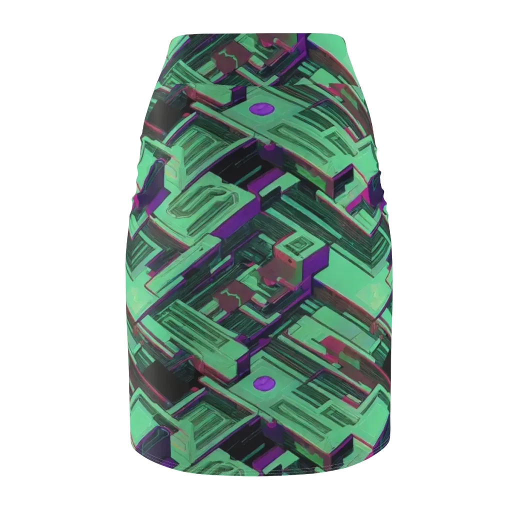 Prismatic Press on Pencil Skirt — Back