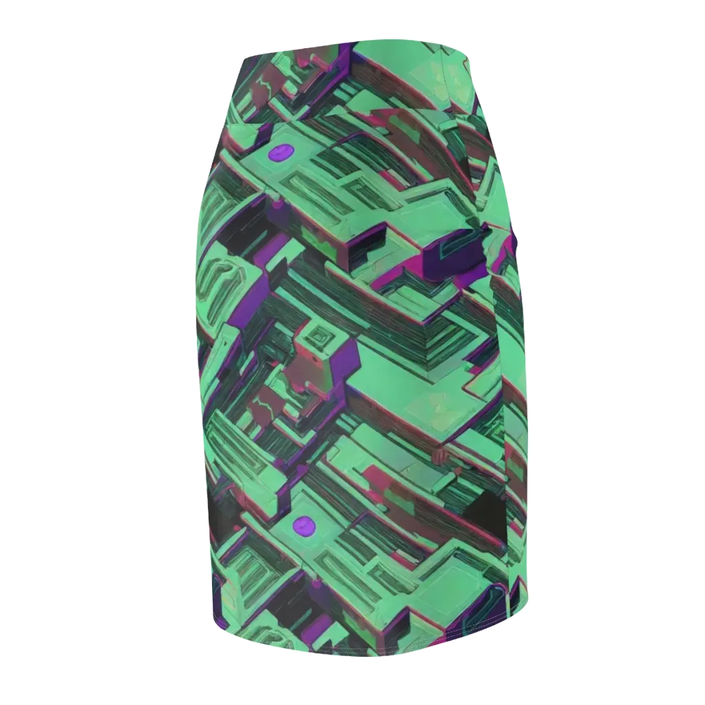 Prismatic Press on Pencil Skirt — Back Side