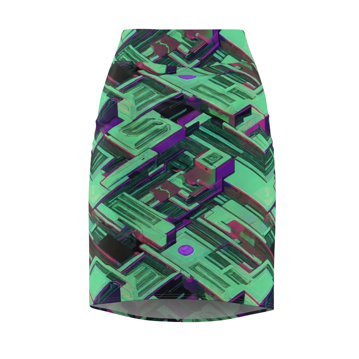 Prismatic Press on Pencil Skirt — Front