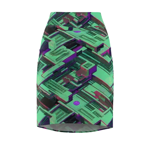 Prismatic Press on a Pencil Skirt