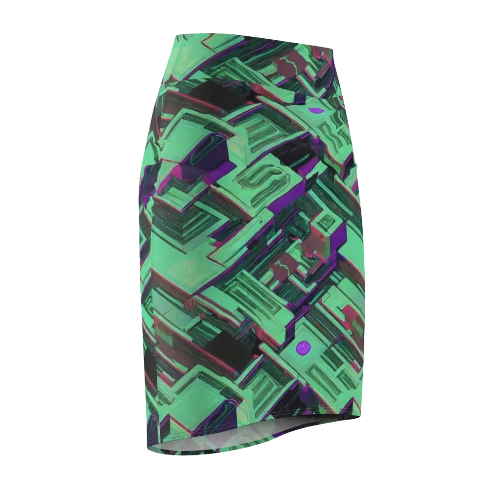 Prismatic Press on Pencil Skirt — Front Side