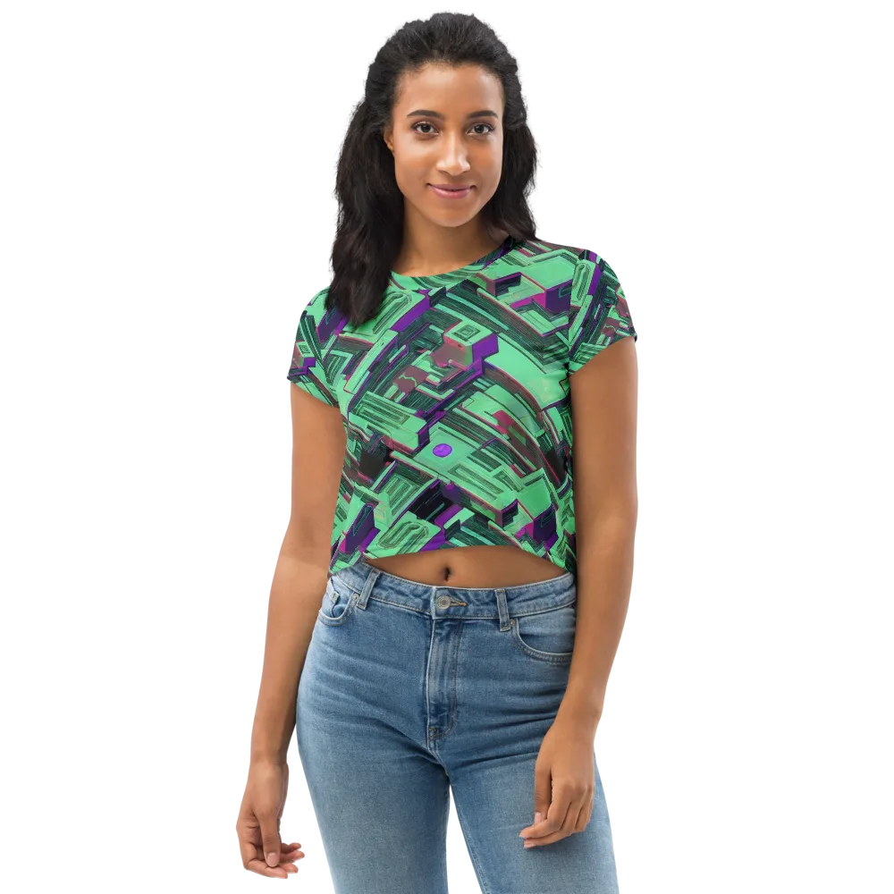 Prismatic Press on Crop Tee — Front