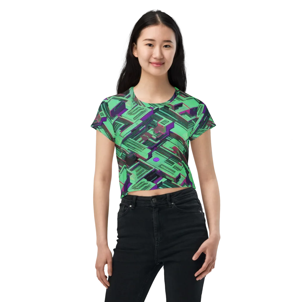 Prismatic Press on Crop Tee — Front