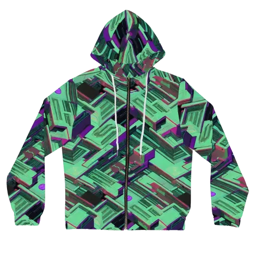 Prismatic Press on a Women's Full-Zip Hoodie