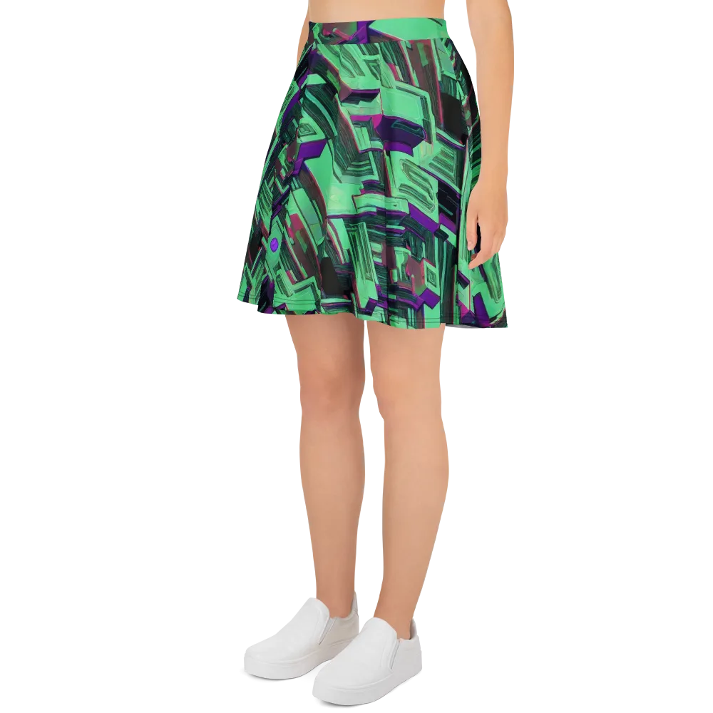 Prismatic Press on Skater Skirt — Left