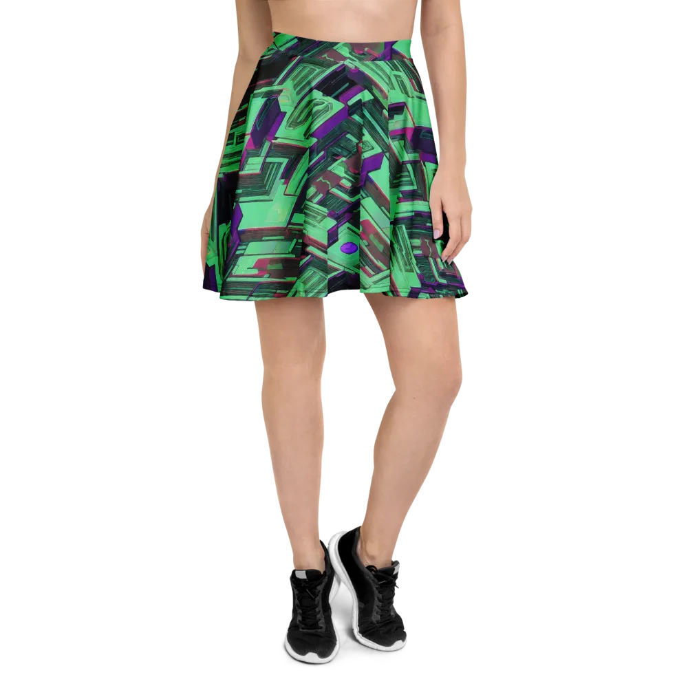 Prismatic Press on Skater Skirt — Front