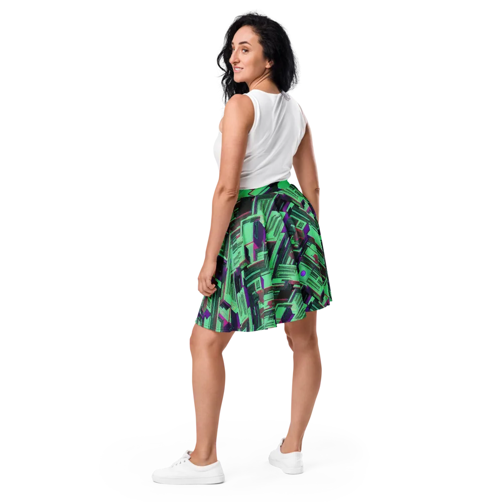 Prismatic Press on Skater Skirt — Back