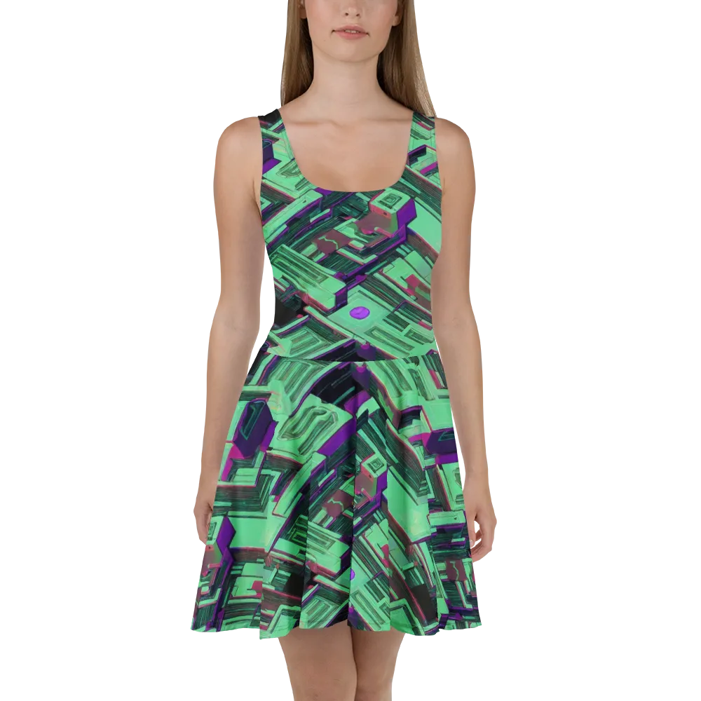 Prismatic Press on Skater Dress — Front