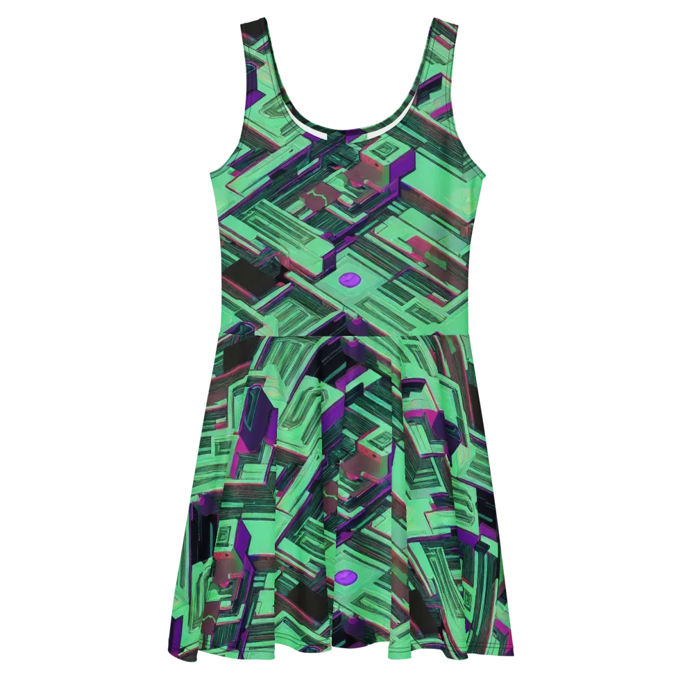 Prismatic Press on Skater Dress — Front