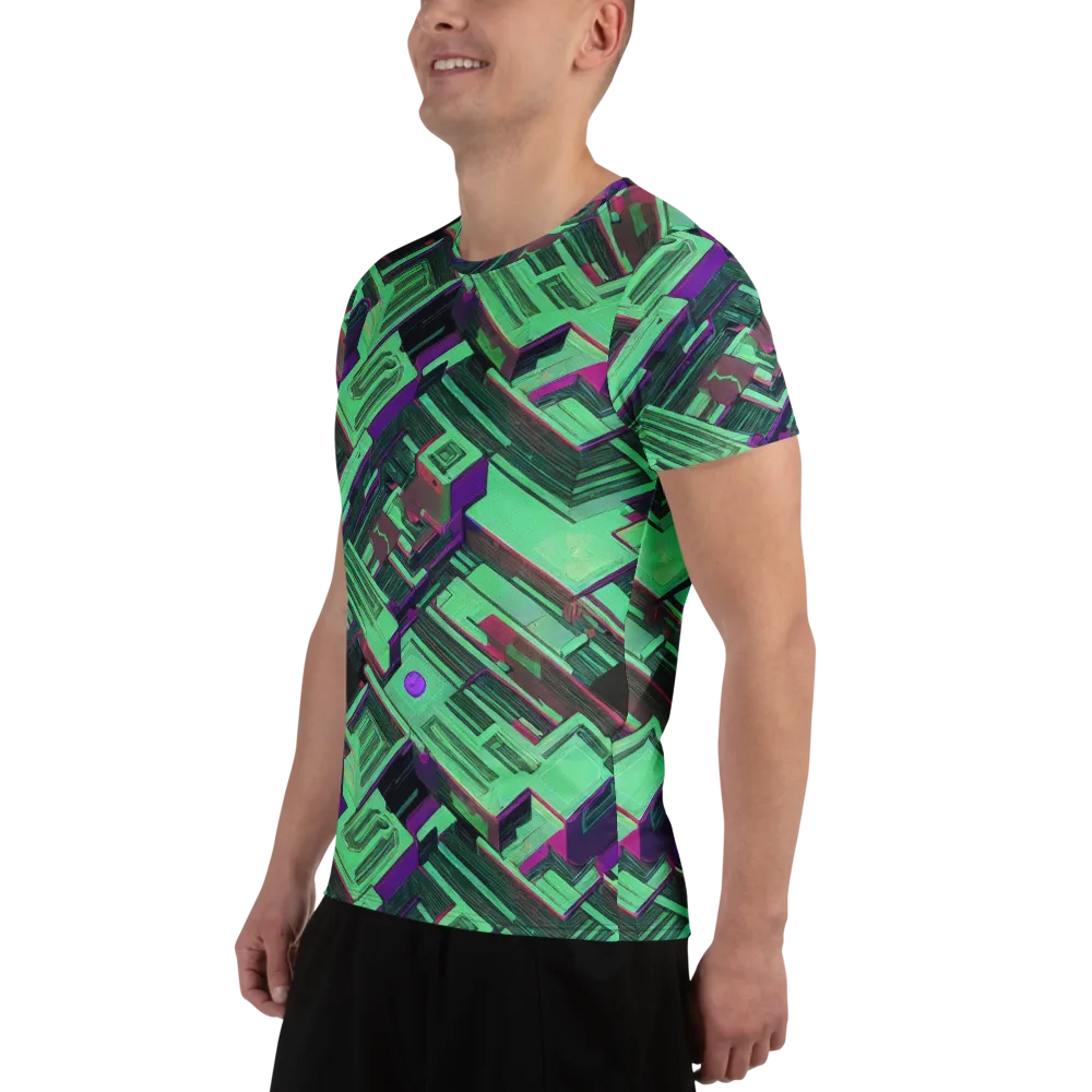 Prismatic Press on Men's Athletic T-Shirt — Left