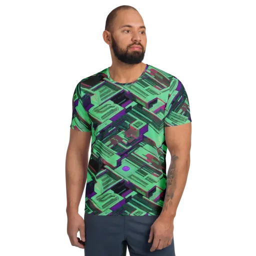Prismatic Press on a Men's Athletic T-Shirt