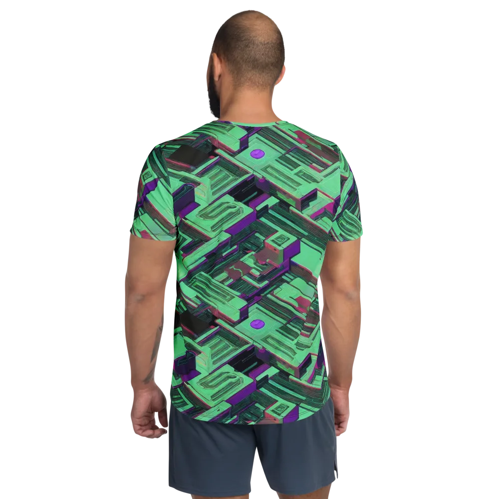 Prismatic Press on Men's Athletic T-Shirt — Back