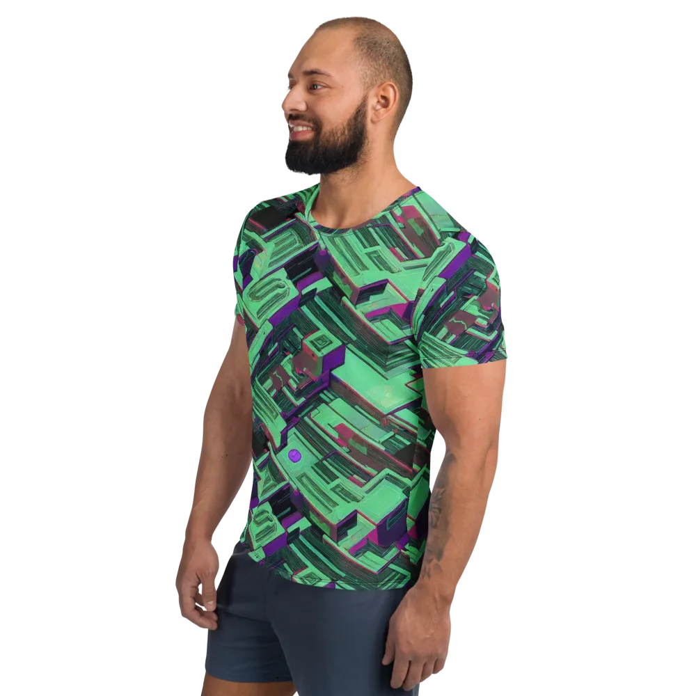 Prismatic Press on Men's Athletic T-Shirt — Left