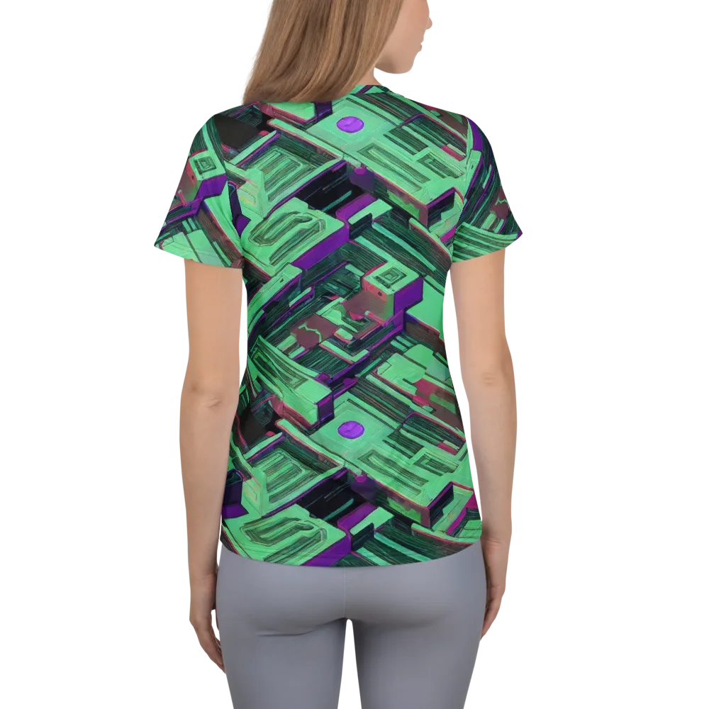 Prismatic Press on Women's Athletic T-Shirt — Back