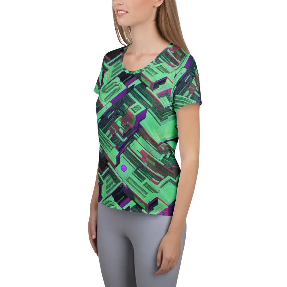 Prismatic Press on Women's Athletic T-Shirt — Left