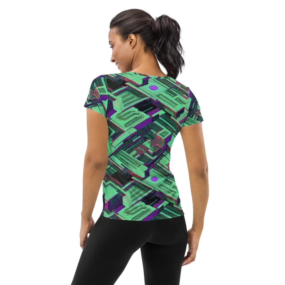 Prismatic Press on Women's Athletic T-Shirt — Back