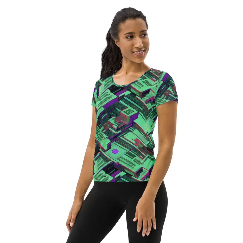 Prismatic Press on Women's Athletic T-Shirt — Left