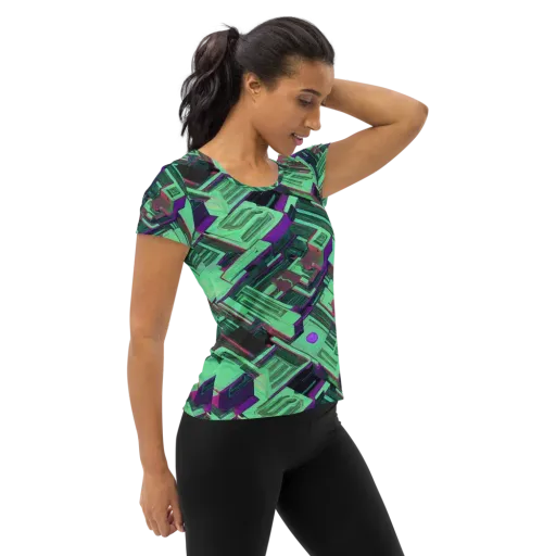 Prismatic Press on a Women's Athletic T-Shirt