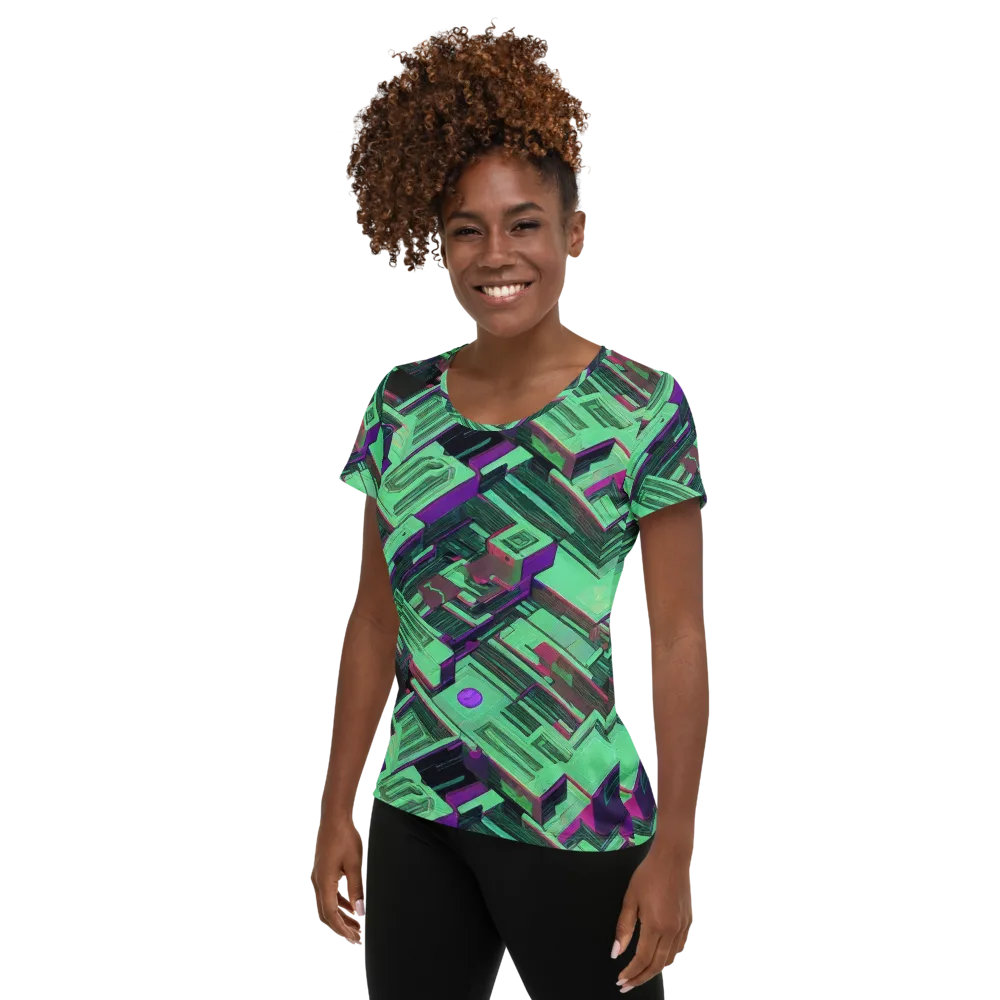 Prismatic Press on Women's Athletic T-Shirt — Left