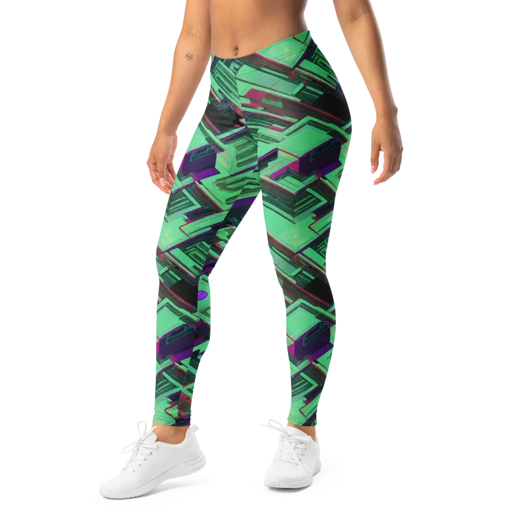 Prismatic Press on Leggings — Left Front