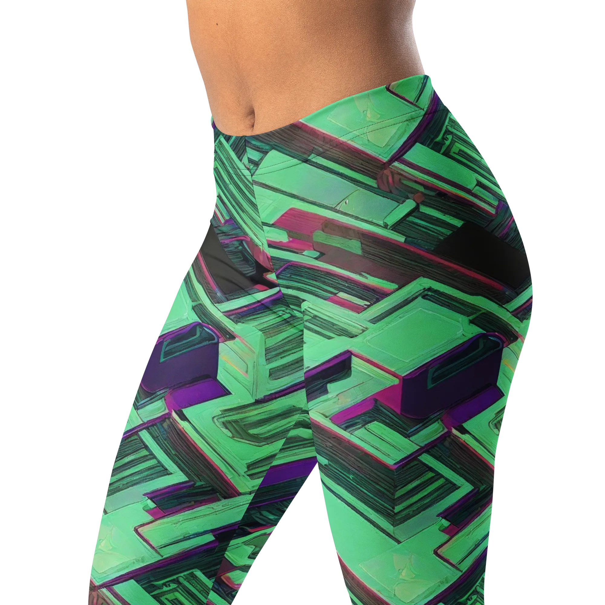 Prismatic Press on Leggings — Left Front