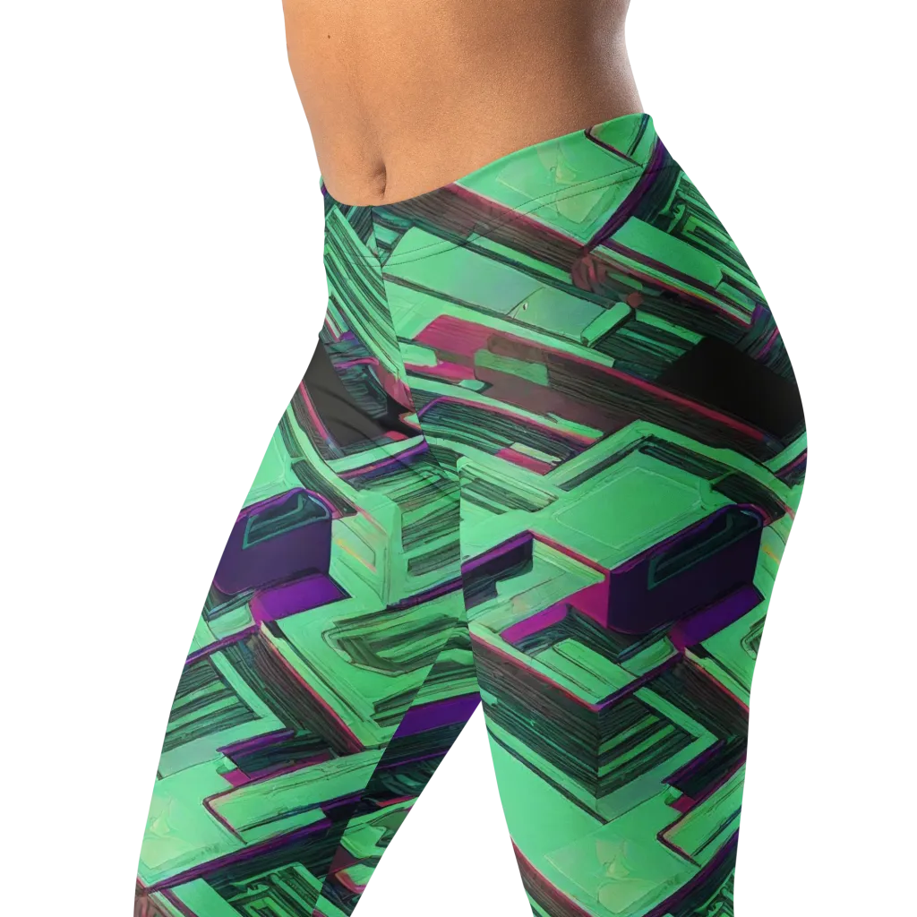 Prismatic Press on Leggings — Left Front