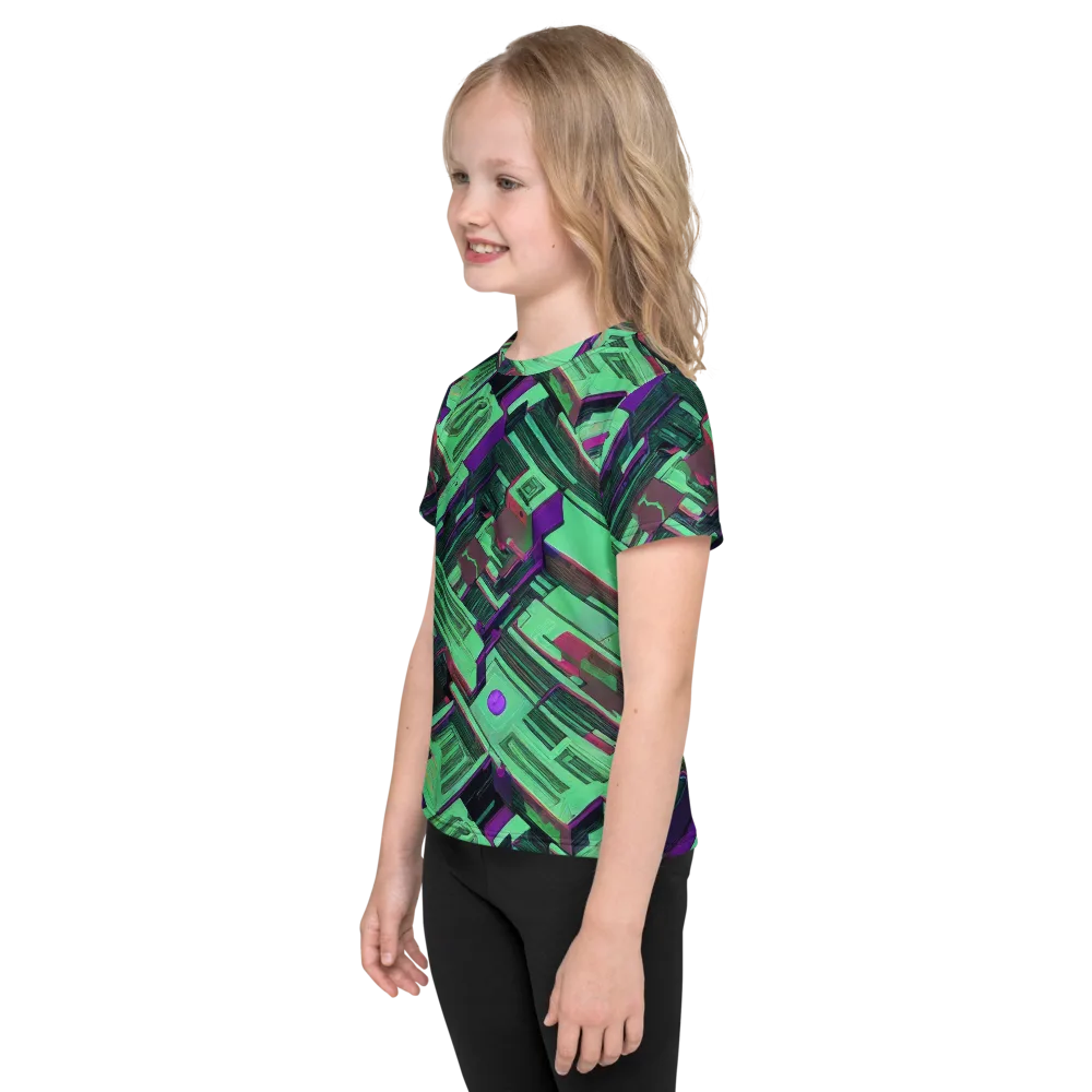 Prismatic Press on Kids Crew Neck T-Shirt — Left