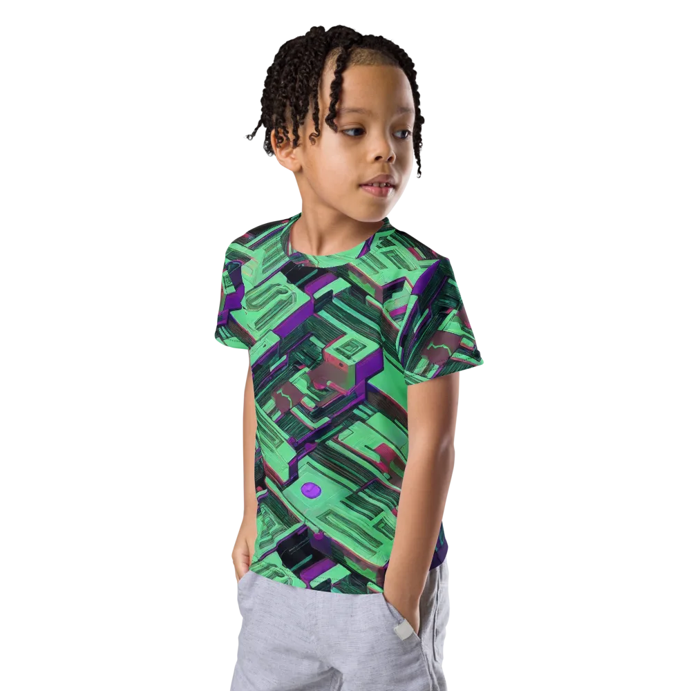Prismatic Press on Kids Crew Neck T-Shirt — Left Front