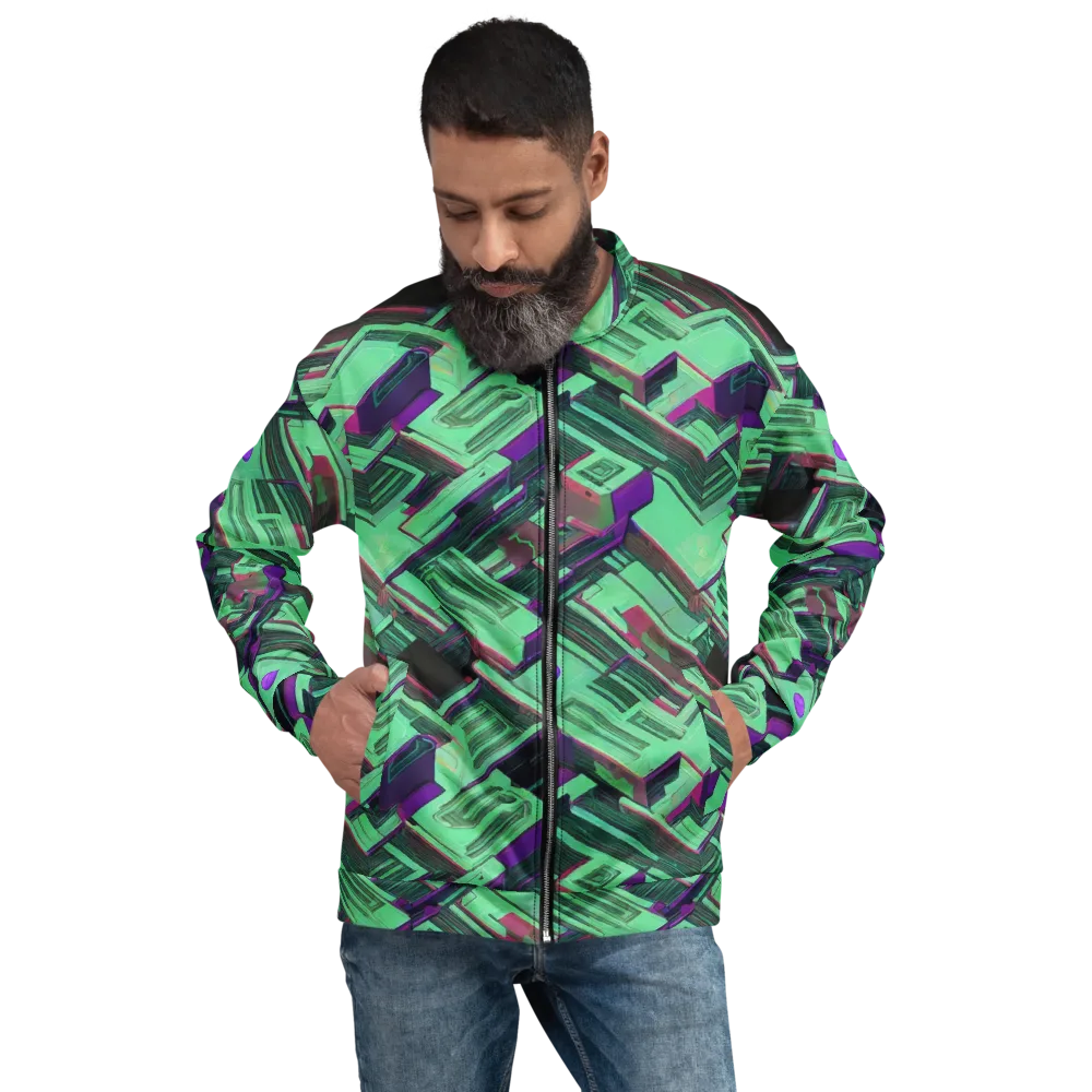 Prismatic Press on Bomber Jacket — Front