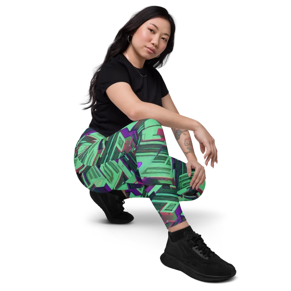 Prismatic Press on Leggings with Pockets — Right Front