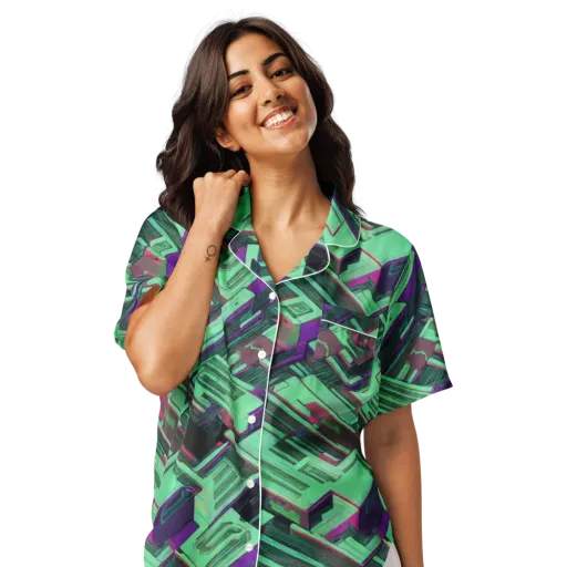 Prismatic Press on a Women's Short Sleeve Pajama Top
