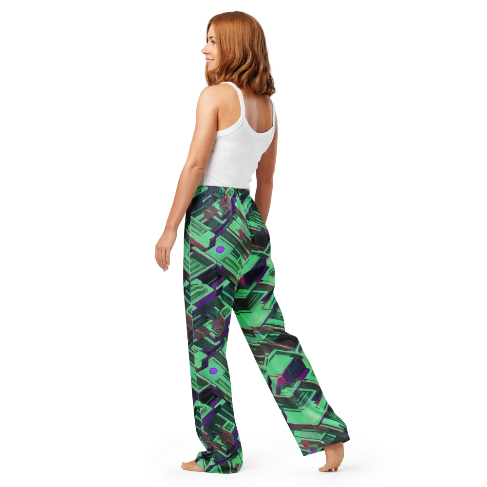 Prismatic Press on Women's Pajama Pants — Back