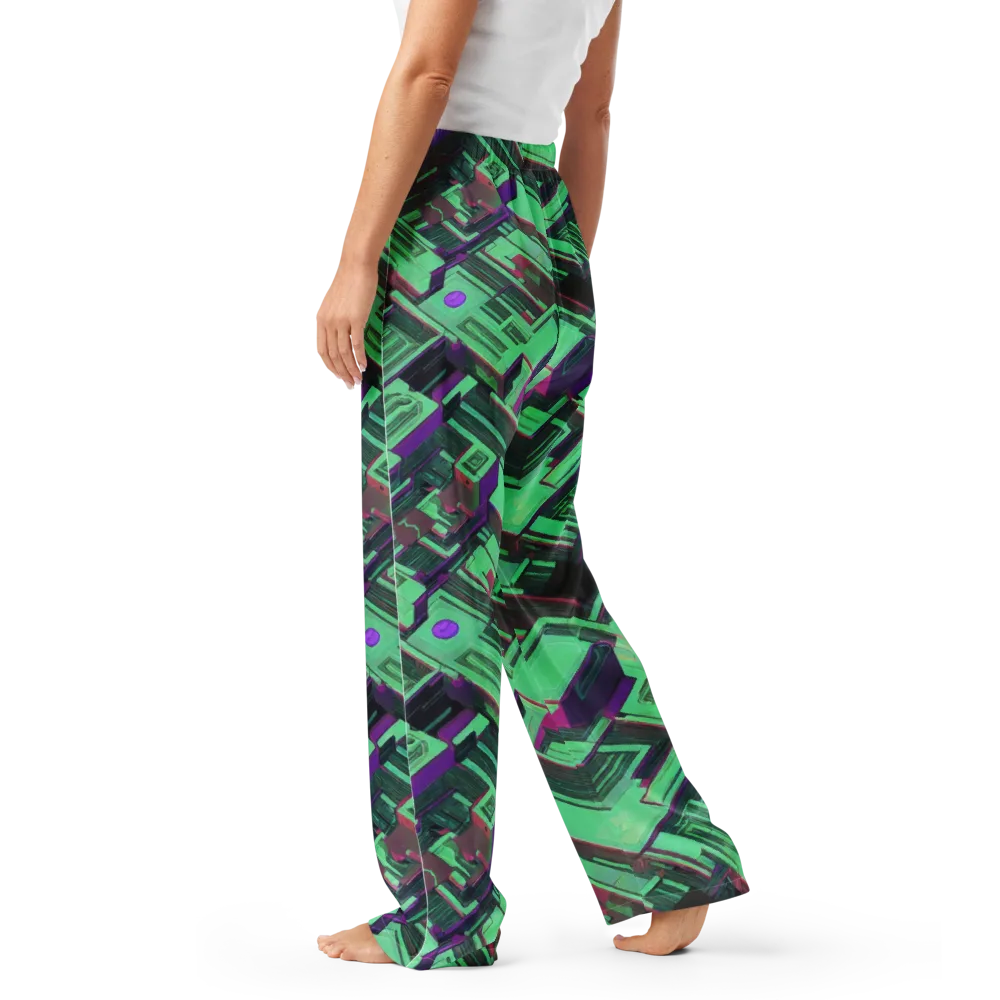 Prismatic Press on Women's Pajama Pants — Left
