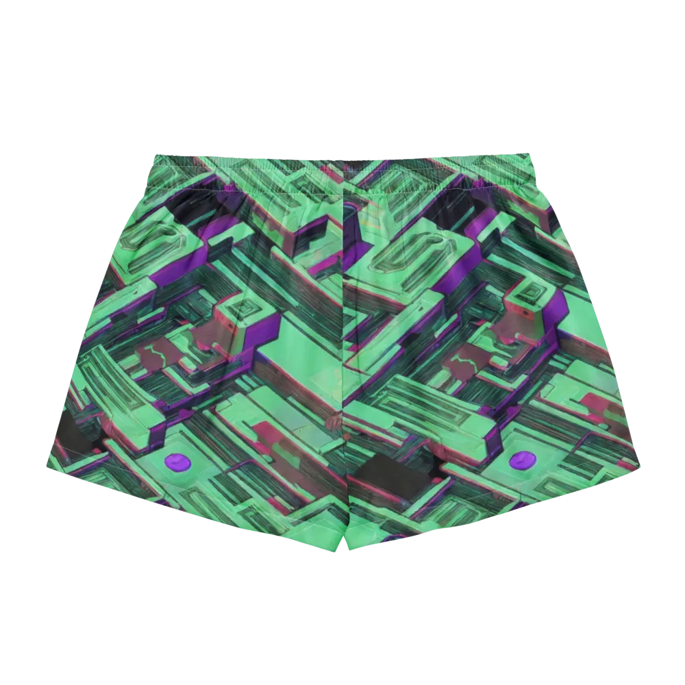 Prismatic Press on Women's Pajama Shorts — Back