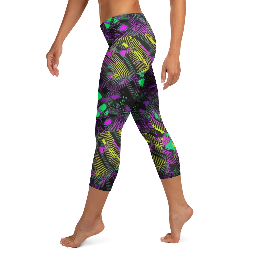 Night Voltage on Capri Leggings — Left