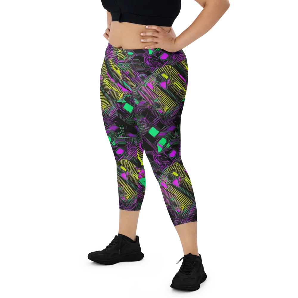 Night Voltage on Capri Leggings — Front