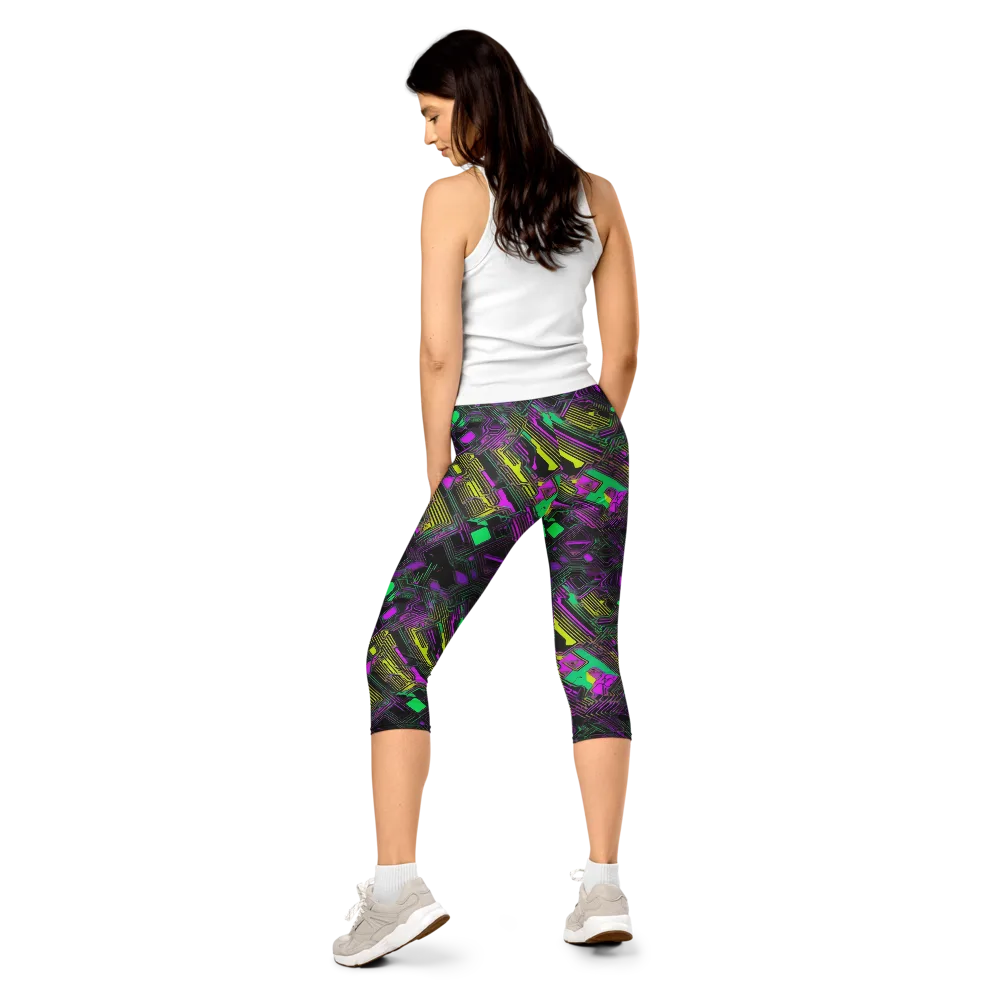 Night Voltage on Capri Leggings — Back