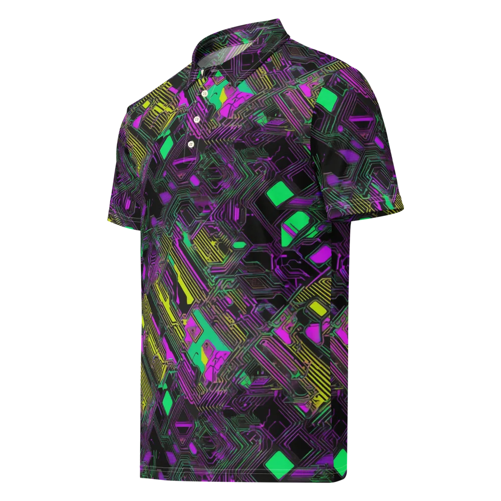 Night Voltage on Men's Slim Fit Polo Shirt — Left Front