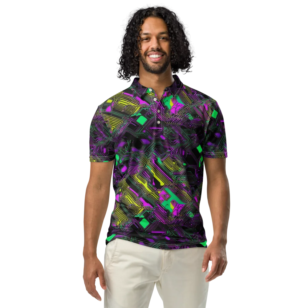 Night Voltage on Men's Slim Fit Polo Shirt — Front