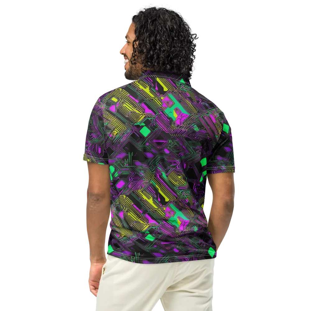 Night Voltage on Men's Slim Fit Polo Shirt — Back