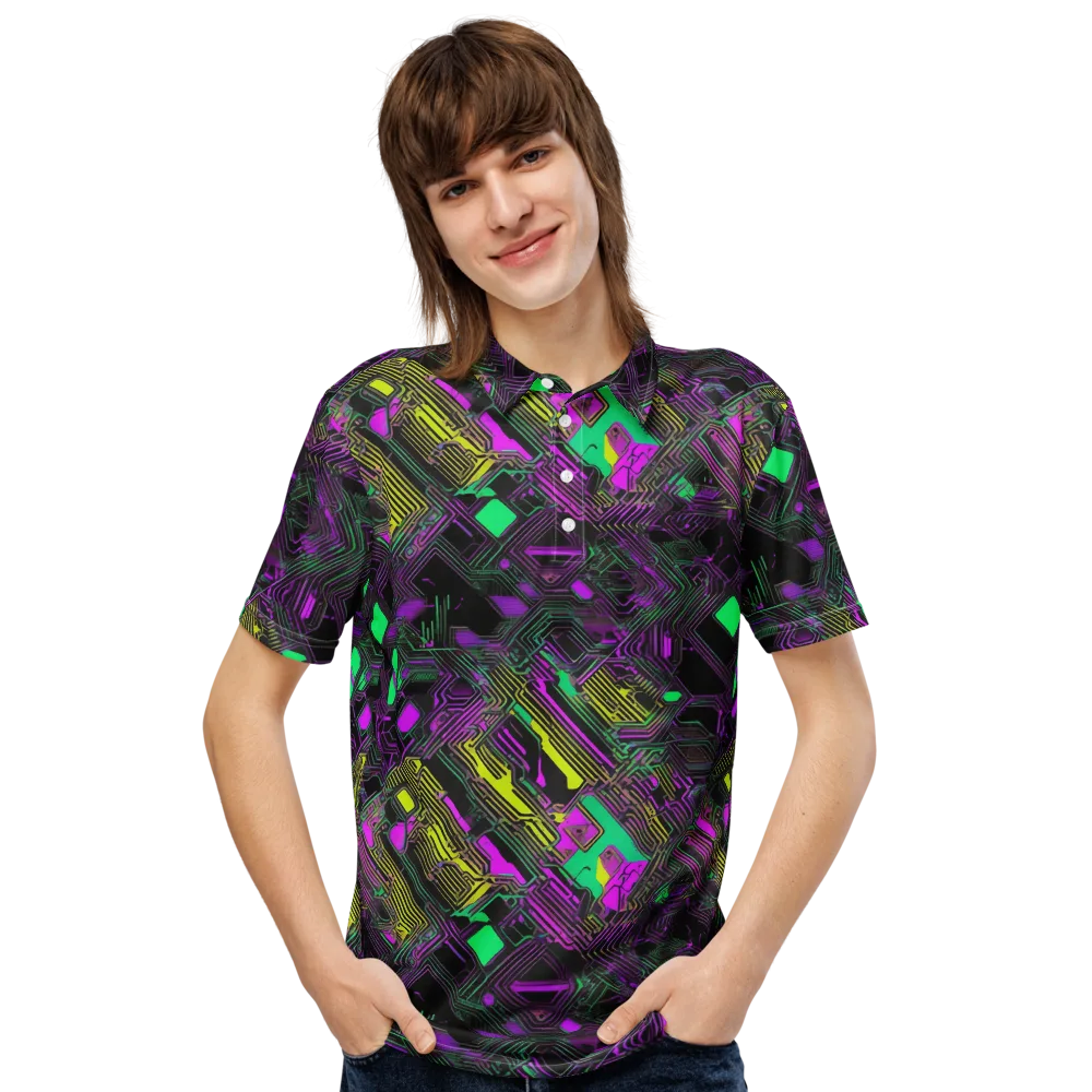 Night Voltage on Men's Slim Fit Polo Shirt — Front
