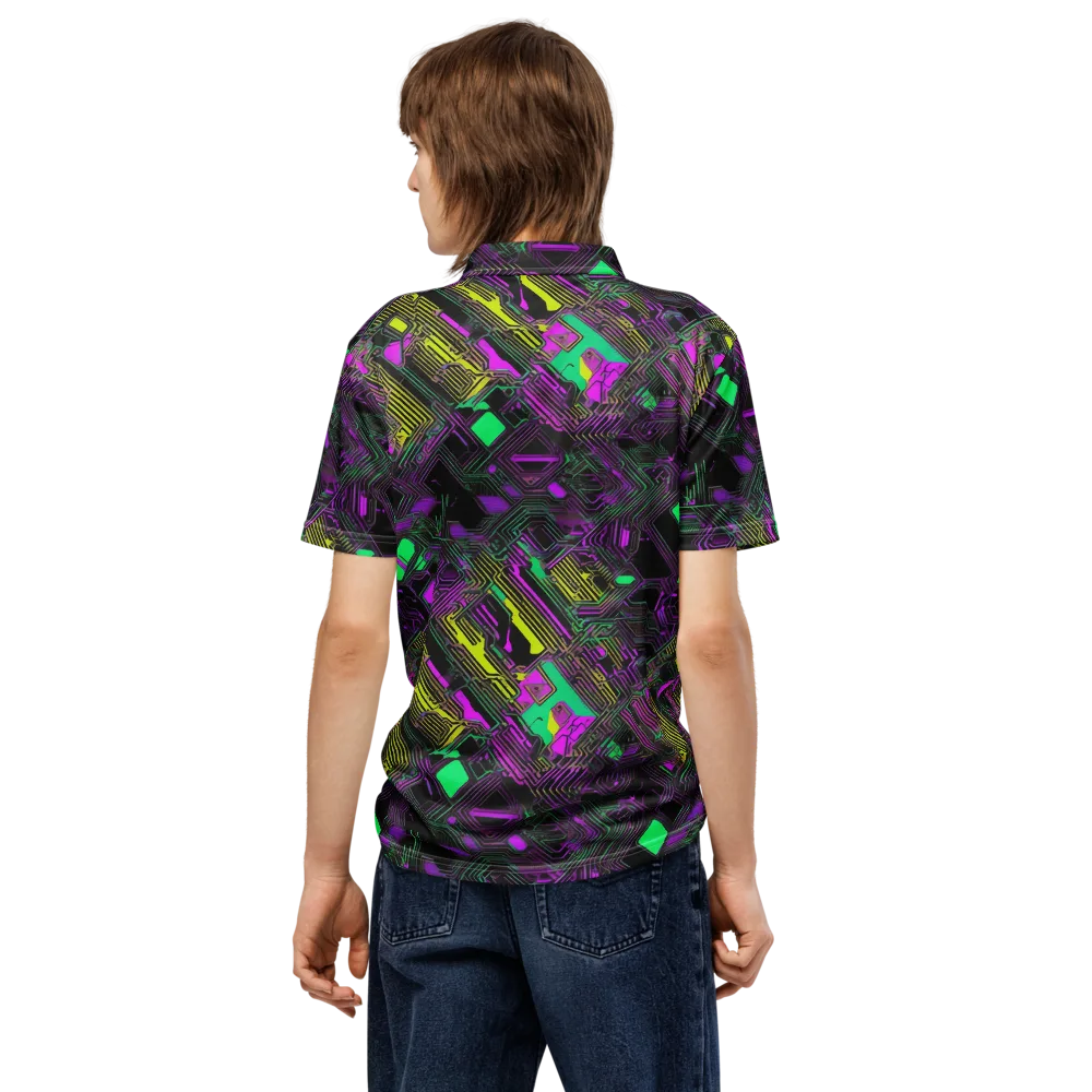 Night Voltage on Men's Slim Fit Polo Shirt — Back