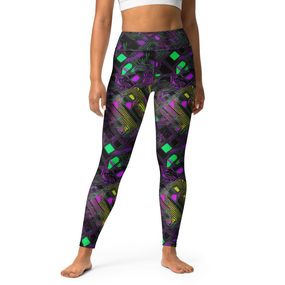 Night Voltage on Yoga Leggings — Front